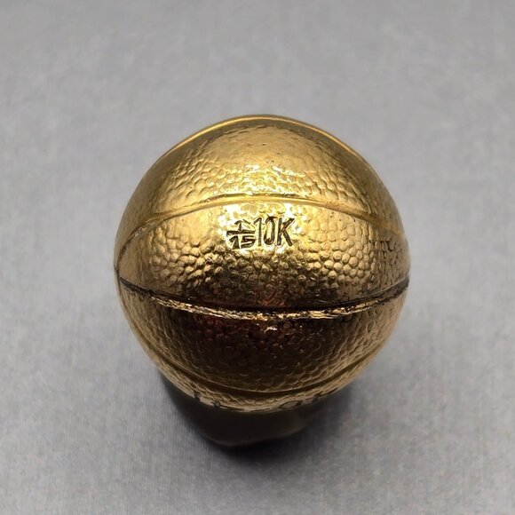 VTG 1940s 10k Gold Filled Nebraska Free Throw Basketball Pendant Sports Charm - Picture 4 of 13